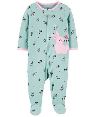 Baby Girls Bunny 2-Way Zip Cotton Sleep and Play One Piece