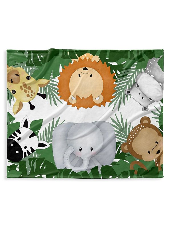 Baby's Animal-Print Fleece Blanket