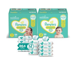 Pampers Baby Diapers and Wipes Starter Kit (2 Month Supply)