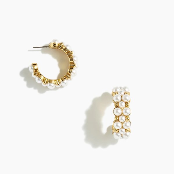 Multi-pearl hoop earrings