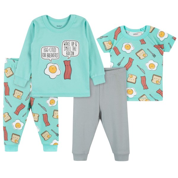 4-Piece Baby & Toddler Breakfast Snug Fit Cotton Pajamas
