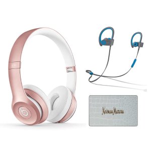 Beats Solo2 Wireless On-Ear Headphones - Rose Gold + Powerbeats2 Wireless Sport Earphones