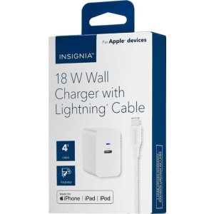 Insignia 18W USB-C Wall Charger with 4' Lightning Cable