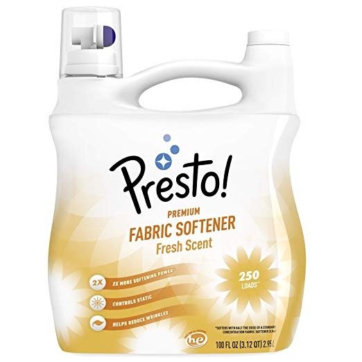 Amazon Brand - Presto! Concentrated Fabric Softener, Fresh Scent, 250 Loads, 100 Fl Oz