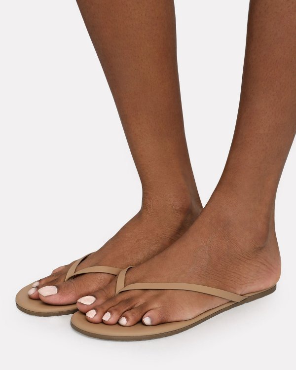 Foundations Matte Leather Flip-Flop Sandals
