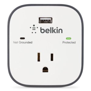 Belkin 1插口浪涌电压保护器带USB接口