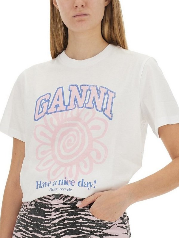 Ganni T-Shirt With Logo