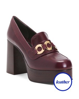 Made In Spain Leather Heeled Moccasins | Women's Shoes | Marshalls