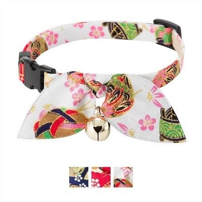 Oribon Kimono Bow Tie Cat Collar, White - Chewy.com