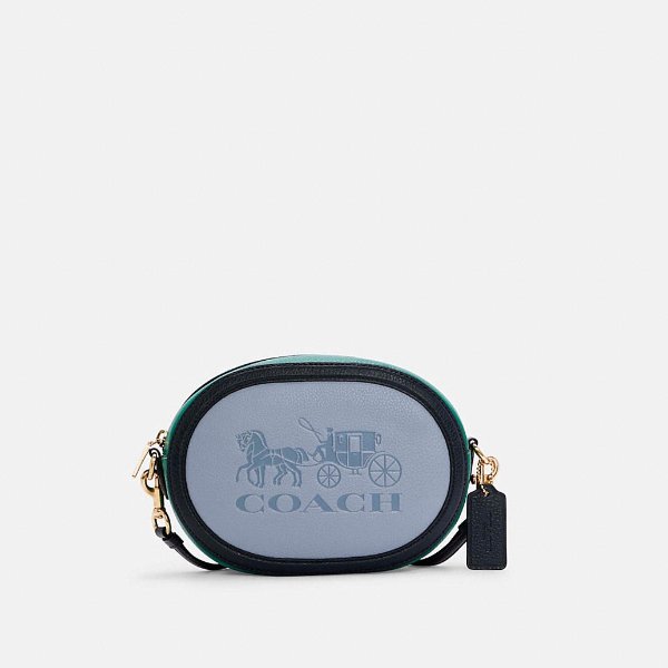 Camera Bag in Colorblock With Horse and Carriage