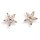 Stud Earrings Cubic Zirconia Flower Studs: 14k Gold Dipped over Hypoallergenic Stainless Steel for Women Girls Diamond Shaped Daisy Studs
