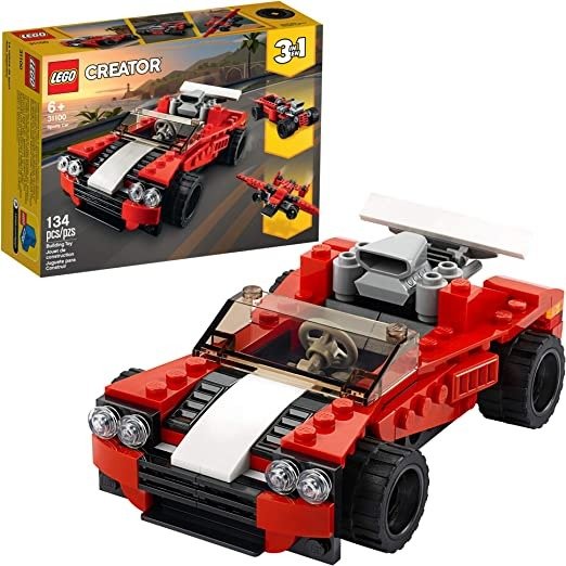 Creator 3in1 Sports Car Toy 31100 Building Kit, New 2020 (134 Pieces)