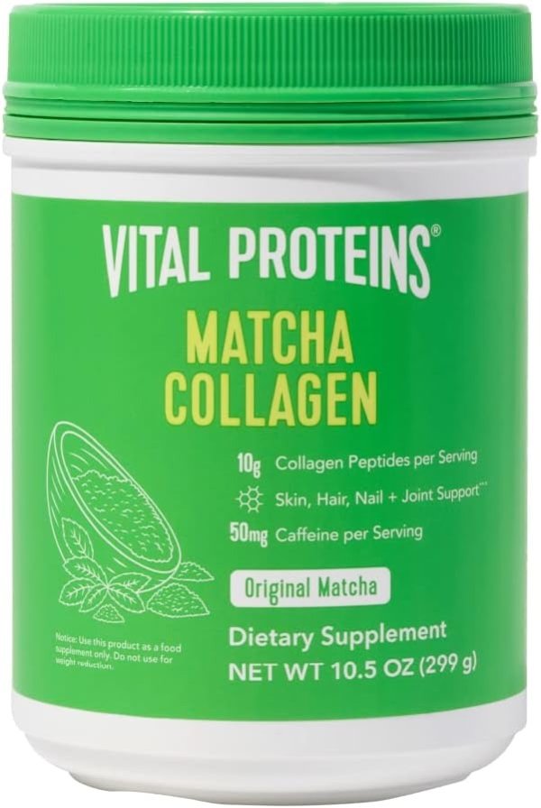 Matcha Collagen Peptides Powder Supplement, Matcha Green Tea Powder, 10.5 oz, Original Flavored