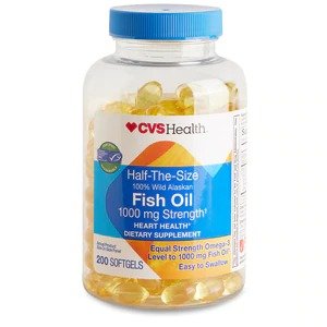 Half the Size Fish Oil Softgels 1000mg, 200CT