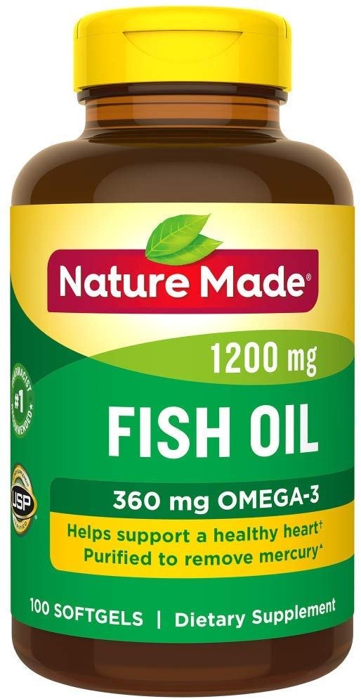 Fish Oil 1200 mg Softgels, 100 Count for Heart Health