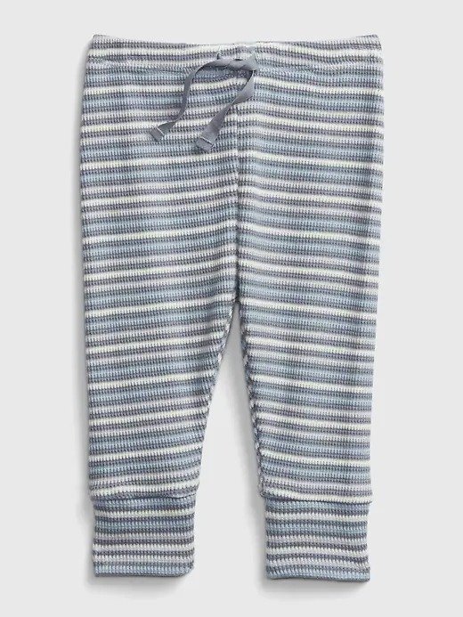 Baby Organic Cotton Stripe Waffle Pull-On Pants