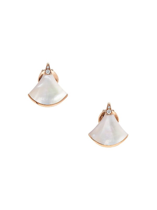 Divas' Dream 18K Rose Gold, Mother-Of-Pearl & Diamond Earrings