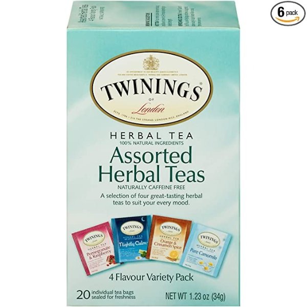 of London Assorted Herbal Tea Bags, 20 Count (Pack of 6)