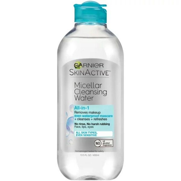 SkinActive Waterproof Makeup Micellar Cleansing Water Liquid Face Wash, 13.5 fl oz