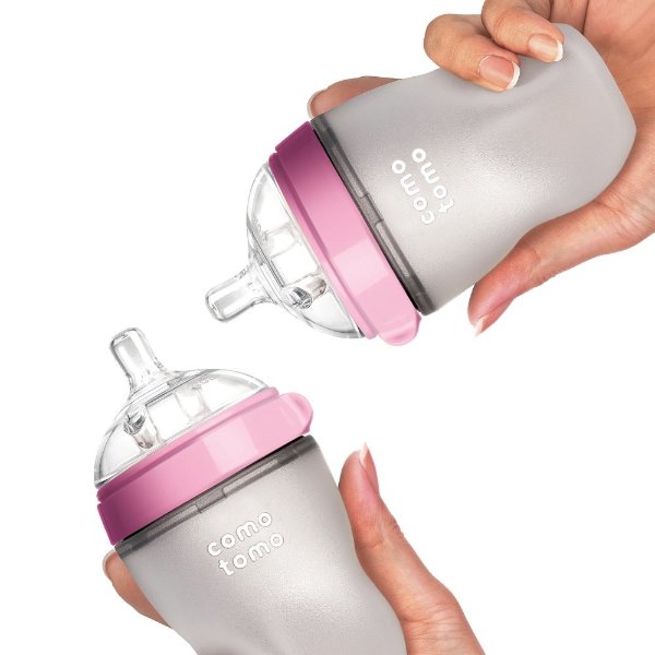 Baby Bottle, Pink, 8 Ounce (2 Count)