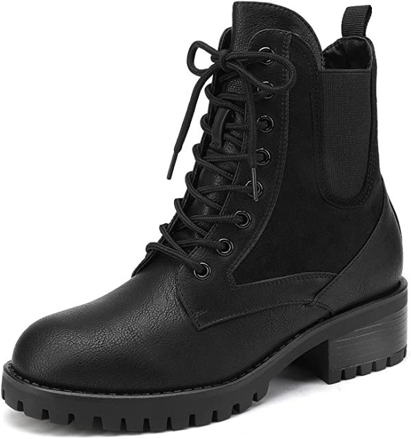 PAIRS Women's Military Lace Up Combat Boots Chelsea Ankle Booties