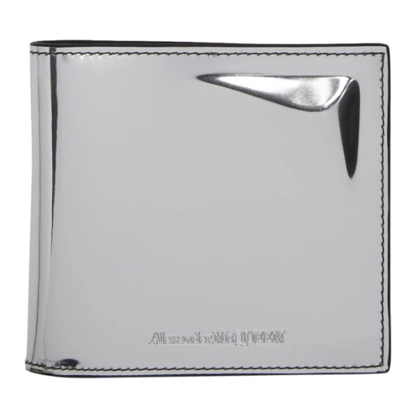 Silver Metallic Bifold Wallet