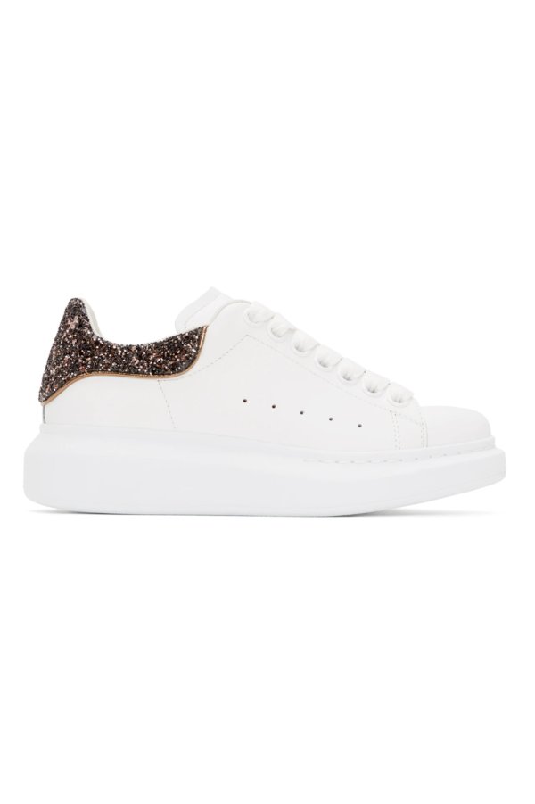 SSENSE Exclusive White & Pink Glitter Oversized Sneakers