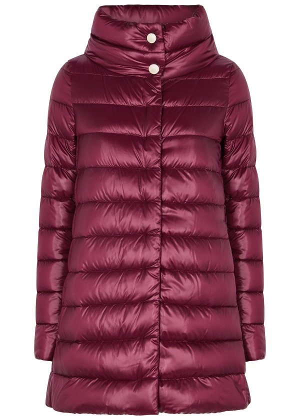 Icon burgundy quilted shell jacket