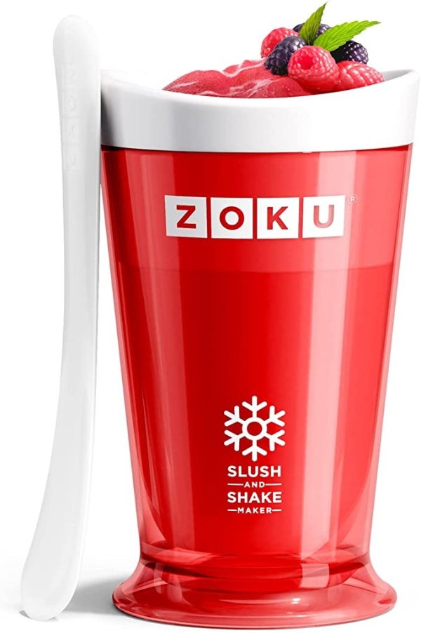 Original Slush and Shake Maker, Compact Make and Serve Cup with Freezer Core Creates Single-Serving Smoothies, Slushies and Milkshakes in Minutes, BPA-free, Red
