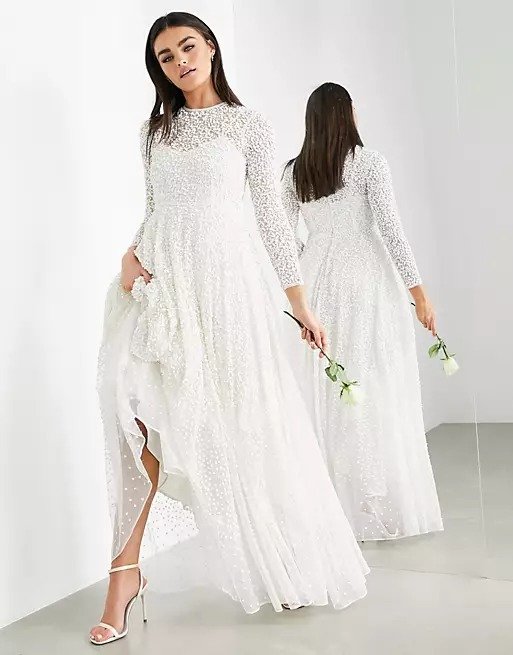 Dominique embellished wedding dress with full skirt