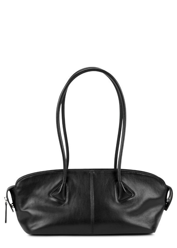 Baguette black leather shoulder bag