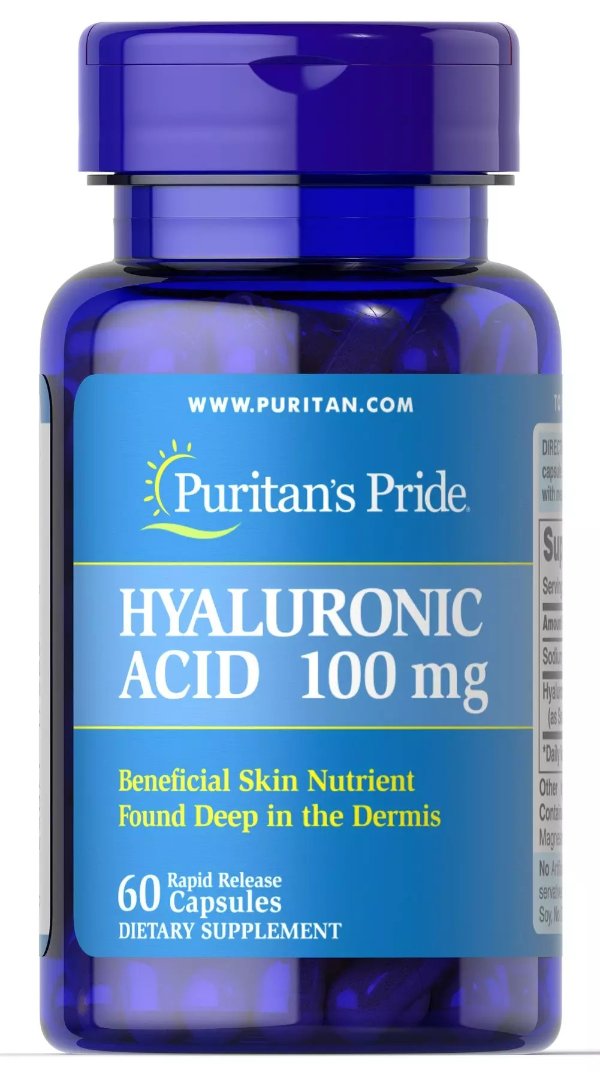 Hyaluronic Acid 100 mg 60 Capsules | Joint Health | Puritan's Pride