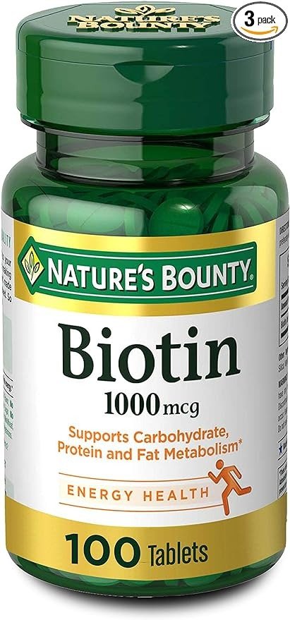Biotin 1000 mcg Tablets 100 Count (Pack of 3)