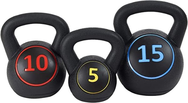 Wide Grip Kettlebell Exercise Fitness Weight Set, Multiple Sizes