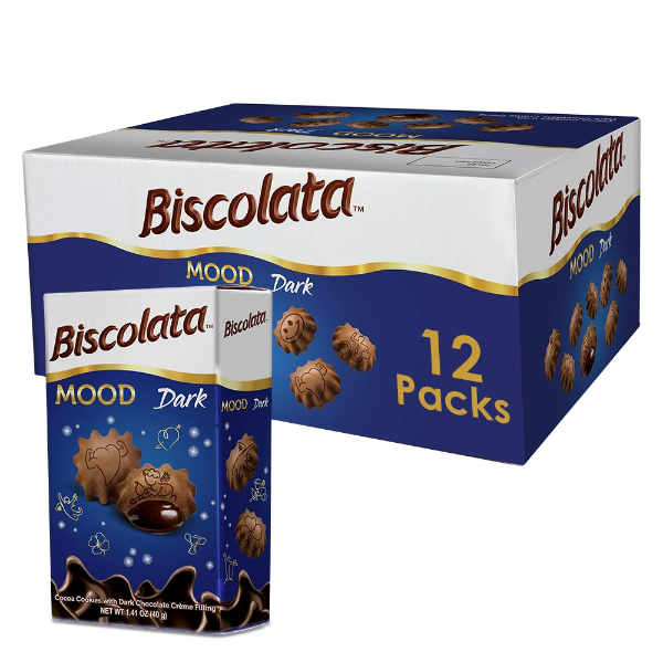 Biscolata Mood Cookies with Chocolate Filling Snacks - 12 Packs