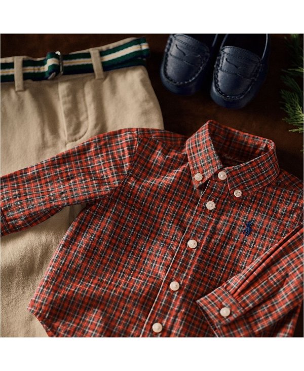 Ralph Lauren Baby Boys Shirt, Belt & Chino Pant Set