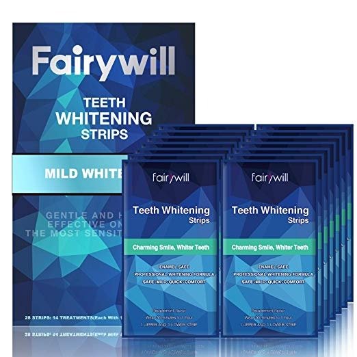 Teeth Whitening Strips for Sensitive Teeth - Reduced Sensitivity Whitener strips, Gentle and Safe for Enamel, 3D Whitestrips Pack of 28 White Strips