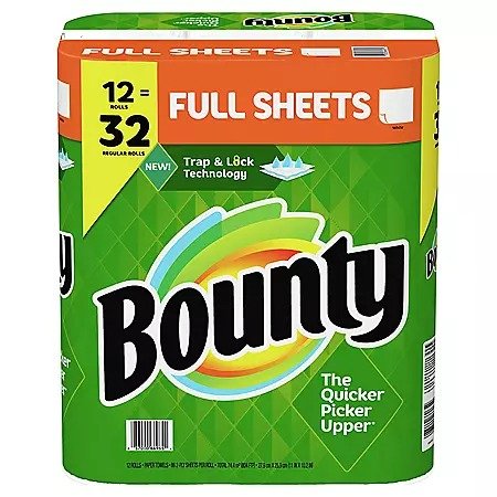 Bounty Full-Sheet Paper Towels, White (86 sheets/roll, 12 ct.) - Sam's Club