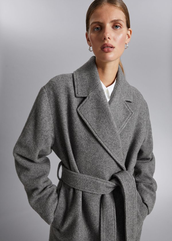 Voluminous Belted Wool Coat