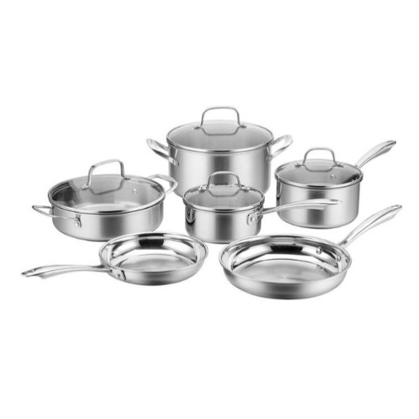 - Classic Tri-Ply 10-pc Cookware Set - Stainless Steel