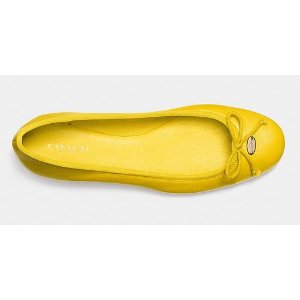  COACH Florabelle Leather Flat -Yellow @ Nordstrom.com