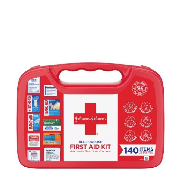 All-Purpose Portable Compact First Aid Kit, 140 pc