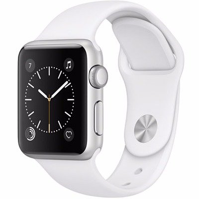 Apple Watch Series 1 38mm Silver-Tone Aluminum Case with White Sport Band