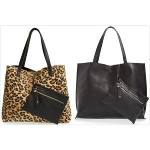 Street Level Reversible Faux Leather Tote On Sale @ Nordstrom