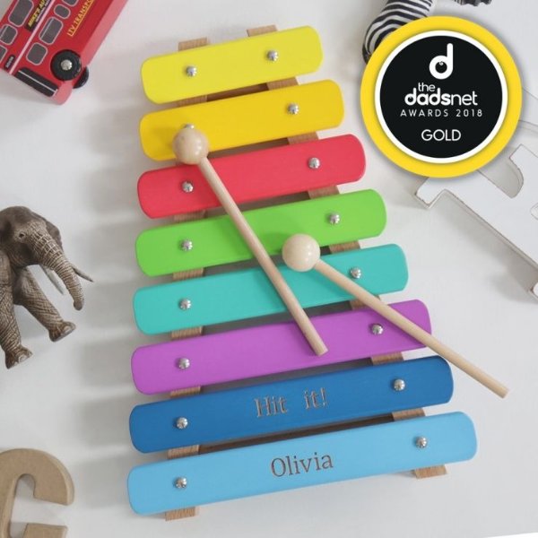 Personalized Colorful Wooden Xylophone Toy