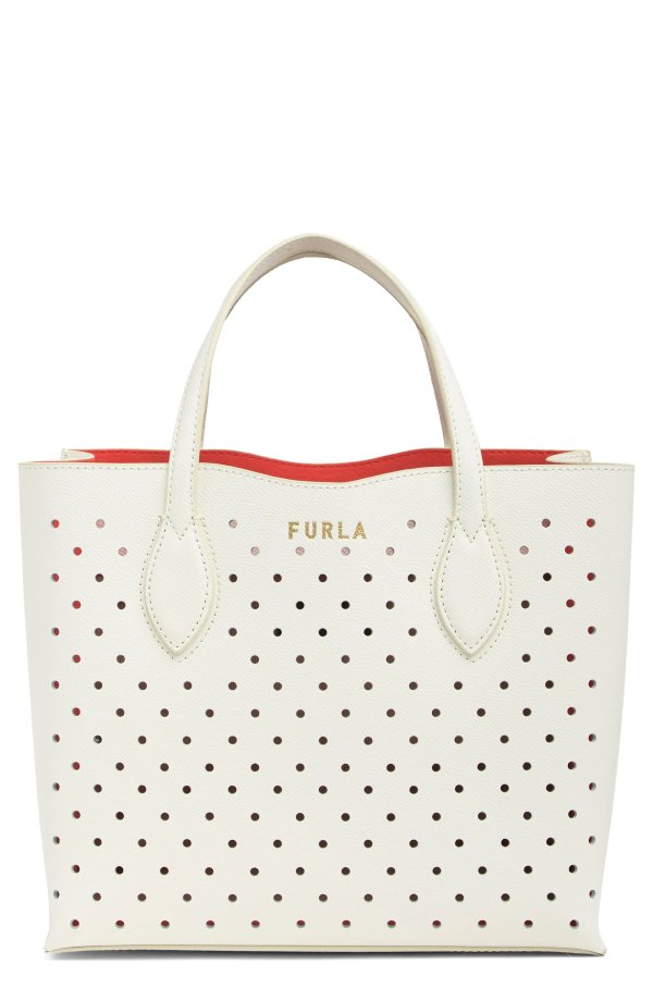 Era Small Perforated Leather Tote Bag
