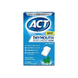 ACT Dry Mouth Moisturizing Gum With Xylitol, 20 Count