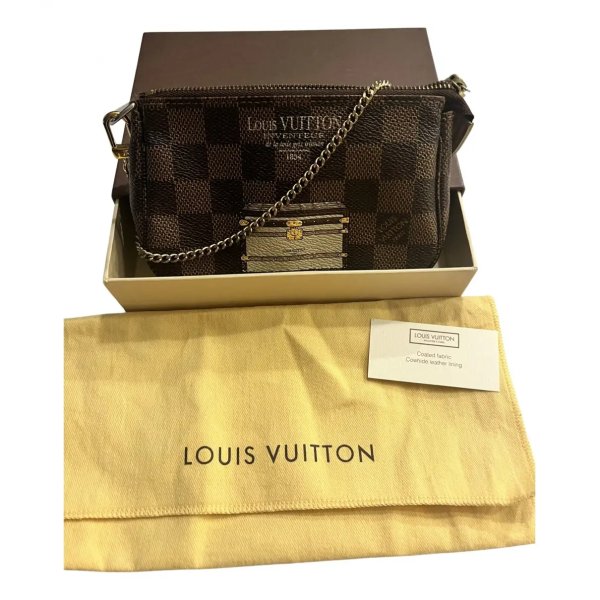 Pochette accessoire cloth mini bag Louis Vuitton Brown in Cloth - 32748082