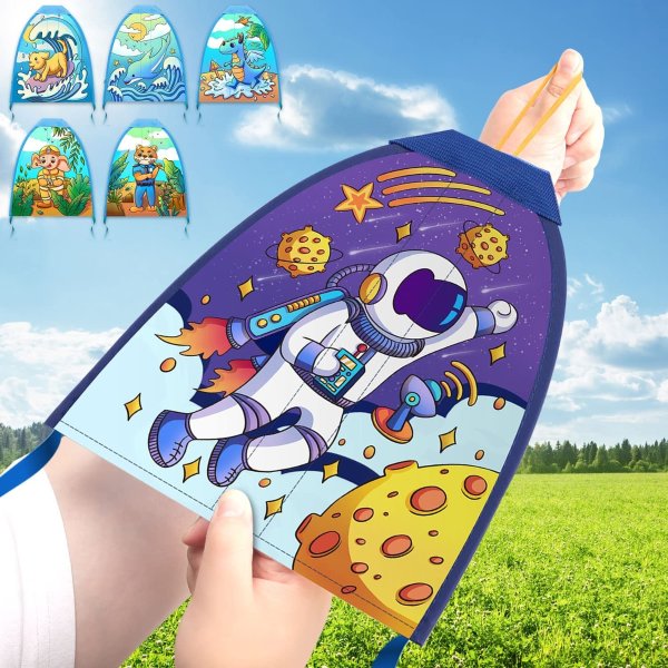 6 Pcs Thumb Ejection Kite Toys, Kite Suitable for Outdoor and Beach, Can Fly 100 Feet, Kite for Kids, Teens, Boys and Girls Age 4+ Years Old