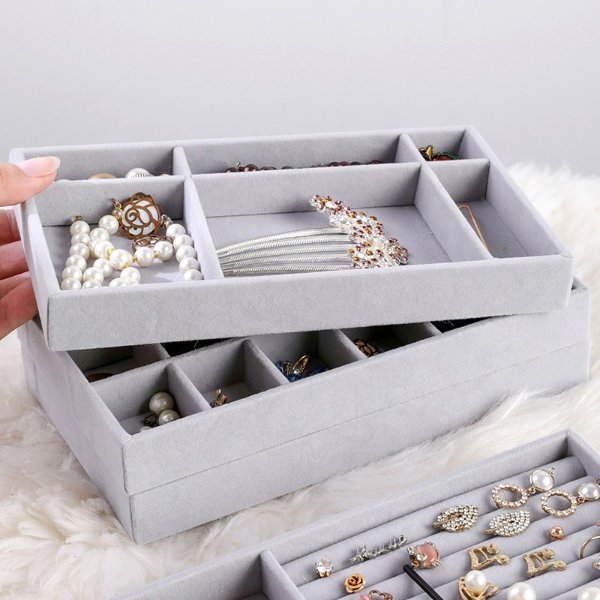 6.14US $ 26% OFF|Hot Sales Fashion Portable Velvet Jewelry Ring Jewelry Display Organizer Box Tray Holder Earring Jewelry Storage Case Showcase - Jewelry Packaging & Display - AliExpress